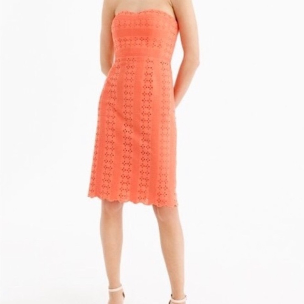 J Crew strapless eyelet dress sz 14